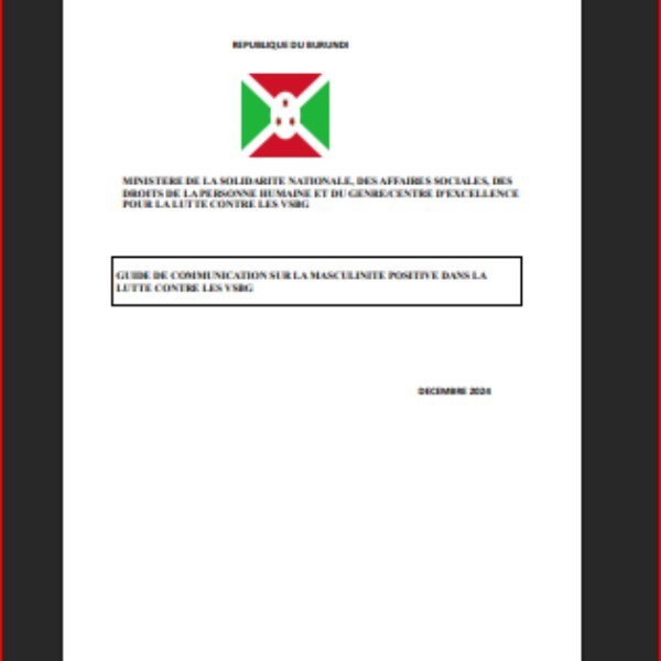 GUIDE DE COMMUNICATION SUR LA MASCULINITE POSITIVE DANS LA LUTTE CONTRE LES VSBG
