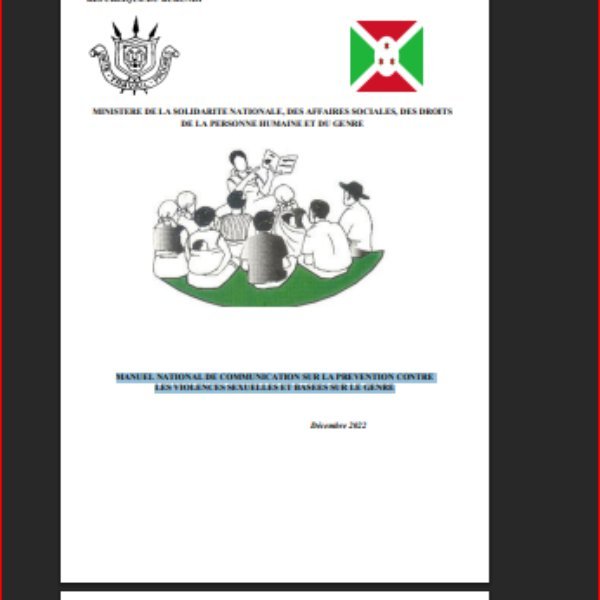 MANUEL NATIONAL DE COMMUNICATION SUR LA PREVENTION CONTRE LES VIOLENCES SEXUELLES ET BASEES SUR LE GENRE